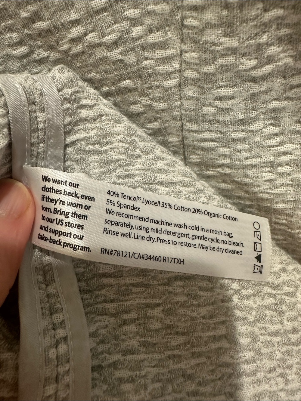 Eileen Fisher M Gray Textured Tencel Cotton Longline Jacket Italian Fabric - Picture 7 of 7